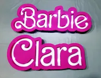 Comprar Cartel Nombre Corpóreo Polifan Led. Barbie. Personalizado 