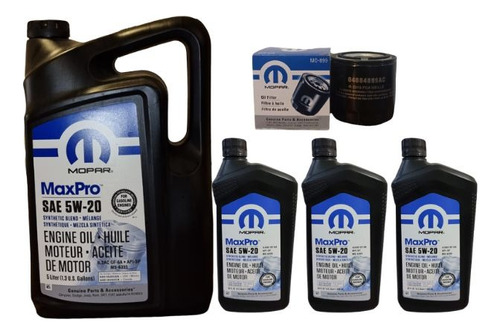 Aceite 5w20 + Filtro Mopar (gran Cherokee,wk,wj,durango,ram)