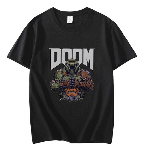 Playera Doom Eternal Hombre Manga Corta Game Slayer Skull T