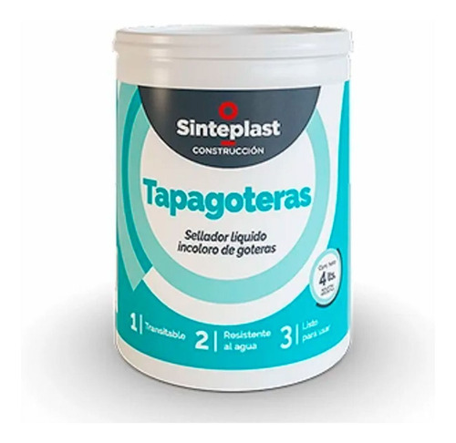 Tapagoteras Transparente Impermeable Liquido Sinteplast 4lt 