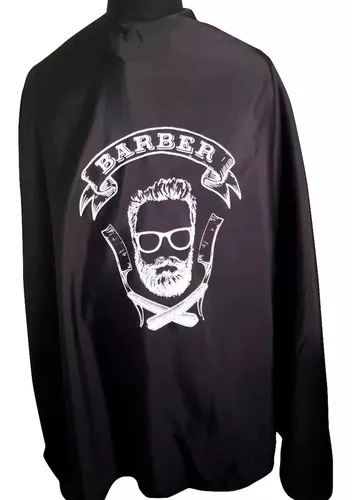 Capa Barbero Profesional Negro Con Dorado Barberia Barber