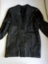 Comprar Campera\u002Fchaqueta De Cuero Negra. Mujer. Talle 50. Larga.