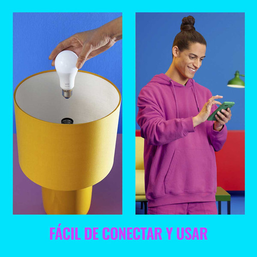 Foco Inteligente WiZ luz fría dimeable perfecto para iluminar espacios de manera uniforme y eficiente controlable por Wi-Fi y altavoz inteligente