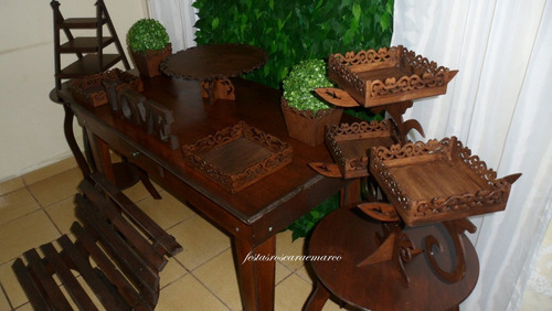 Imagem 3 de 6 de Aluguel Locação Mesas Rústicas Festa Casamento Noivado