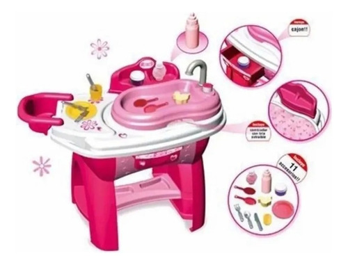 Juguete Baby Set Bañera Para Muñecas Rondi Con 18 Accesorios
