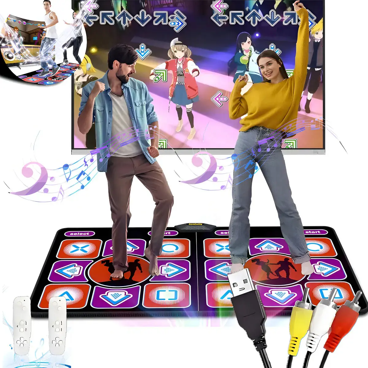 Tapete De Dança Eletrônico Com Teclado Musical Cobertor De Dança Av Interface Tv Zavanese