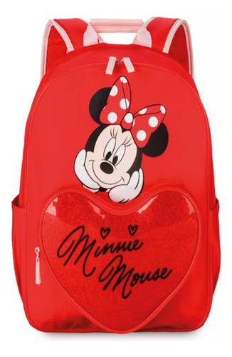 Mochila Corazon De Minnie Mouse Disney Store Rojo