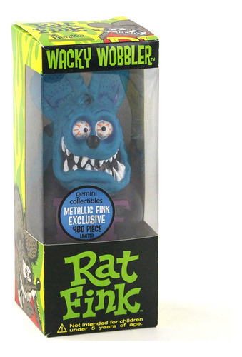 Boneco Rat Fink Azul Ed Big Daddy Roth Wacky Wobbler Funko