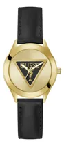 Comprar Reloj Guess G Twist Mujer Plata Acero. Correa Negro Bisel Dorado Fondo Dorado