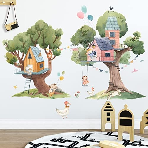 2 Pcs Pegatinas De Pared De Árbol De Dibujos Animados Calcom
