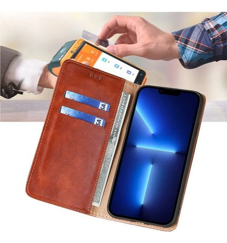 B Funda Protectora Para Motorola Carcasa Case De Cuero