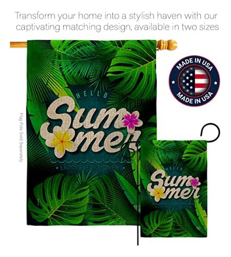 Colección De Adornos De Verano, Palmera, Arpillera, Bandera