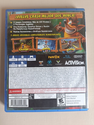 Crash Bandicoot: N Sane Trilogy Fisico Playstation 4 Ps4 (Usado)