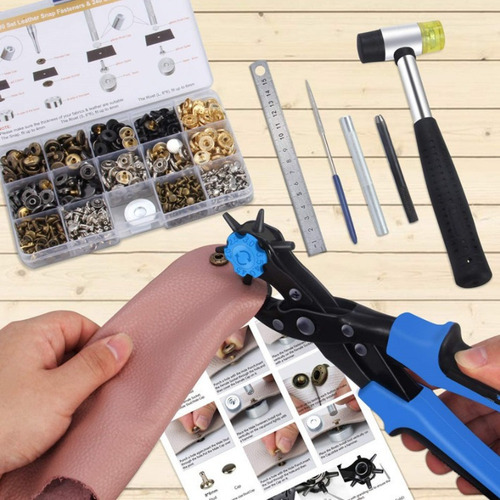 Kit De Herramientas De Botones De Remache Perforado De Cuero