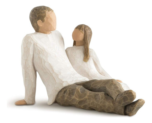 Figura De Padre E Hija Esculpida Y Pintada Mano