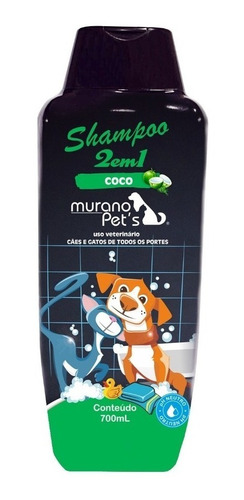 Shampoo Murano 2 En 1 Coco Para Perros Y Gatos 700ml
