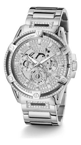 Reloj Guess Mens Silver Hombre Color De La Correa Plateado Color Del Bisel Plateado Color Del Fondo Blanco