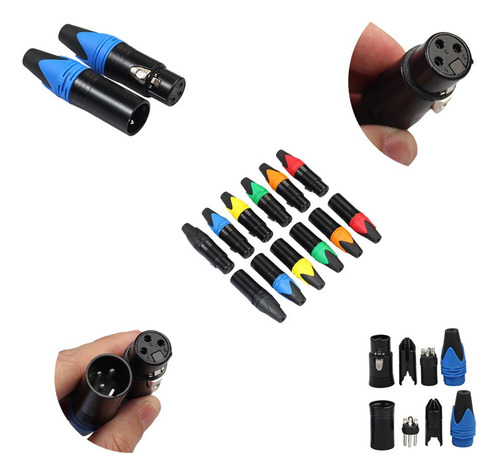 2 X 5 Pares Conector Xlr , Macho Y Hembra Amarillo