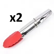 Comprar Pinzas De Cocina Silicona Y Acero Inoxidable X 2 Unidades