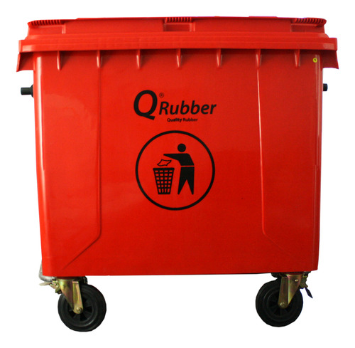 Contenedor De Basura Qrubber 660 Lts. Rojo