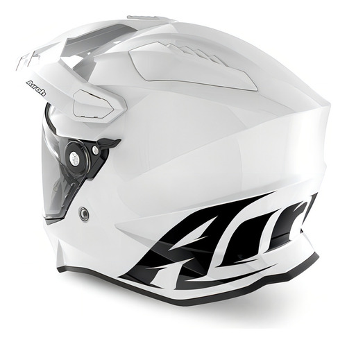 Casco Airoh Commander Color White Gloss (on-off) Moto Color Blanco Gloss Tamaño Del Casco L