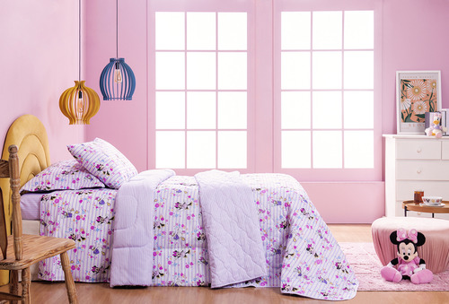 Edredom Dupla Face Disney Minnie Casal 2m X 2,15m - 01 Peça