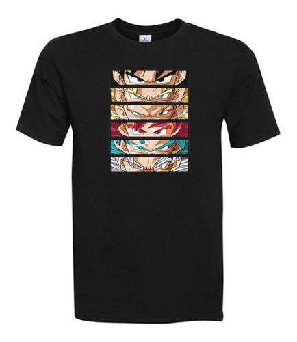 Polera Estampada Niño Niña Dragon Ball Goku Fases Sayayin