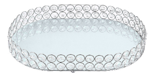 Plata Espejo Cristal Vanidad Buñuelo Bandejas Decorativas