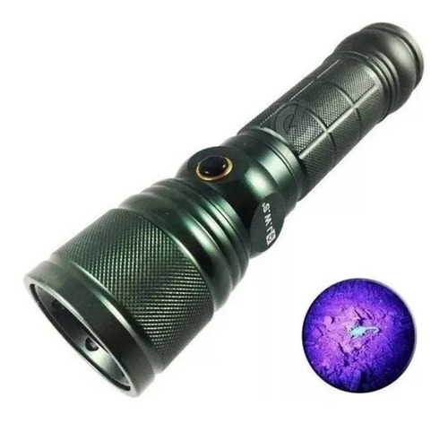 Lanterna Caça Escorpião Luz Negra Led Uv + Led T6 Branco Cor da lanterna Verde Cor da luz Violeta