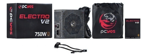 Fonte Gamer 750w Real Electro V2 Series 80 Plus Bronze Atx Cor Preto 127V/220V