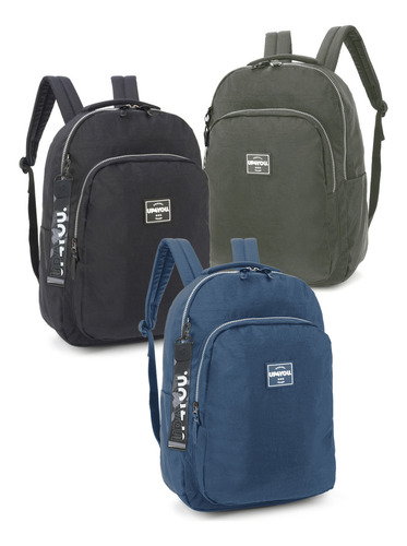 Mochila Escolar Juvenil Luxcel Crinkle Tactel Up4you 23L Cor Azul