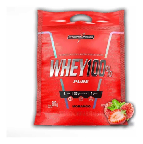 Combro Whey 100% 900gr Morango Integralmedica 2x Whey Protei