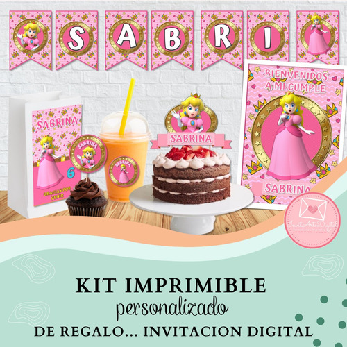 Kit Imprimible Personalizado  Princesa Peach