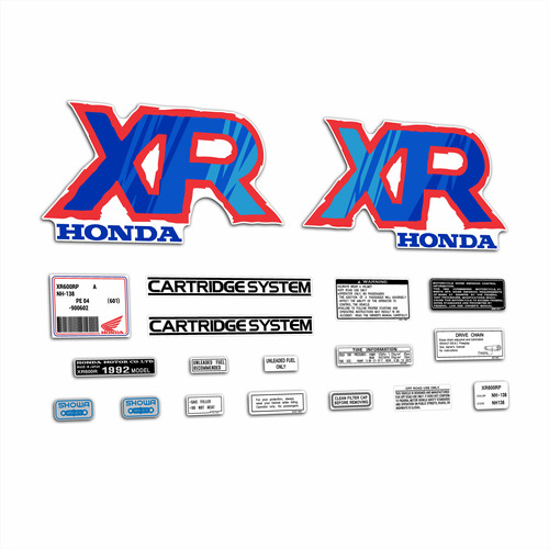 Calcos Honda Xr 600 R Tanque / Advertencias Completas