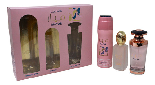Lattafa Mayar Set De 3 Pz Con Body Mist Para Mujer