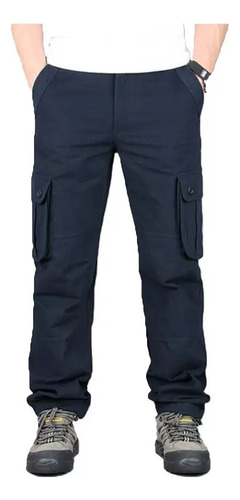 Pantalones Táctico Hombres Cargo Straight Multibolsillos