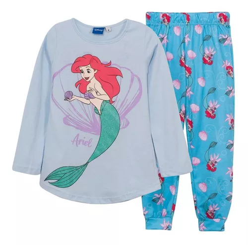 Pijama Niñas Manga Larga Disney Ariel La Sirenita Original