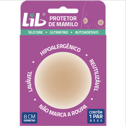 Mini-sutiã Lib Protetor De Mamilo Reutilizável Bege