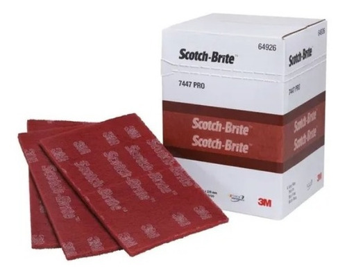 Paño Abrasivo Bordo 3m Scotch Brite 7447 Pro Para Inoxidable