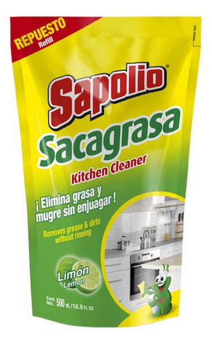 Sacagrasa Sapolio Doypack 500ml Aroma A Limon