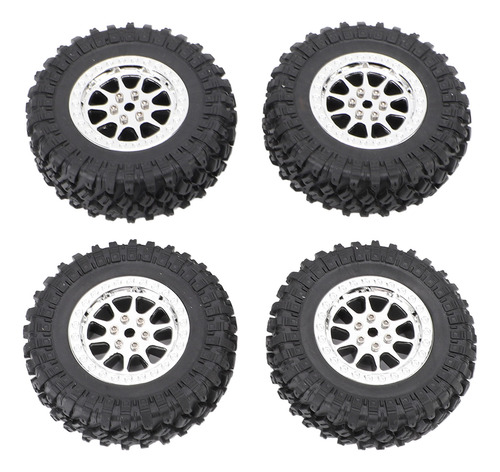 Neumáticos De Coche Rc Plateados, De Goma, Robustos, Con Con