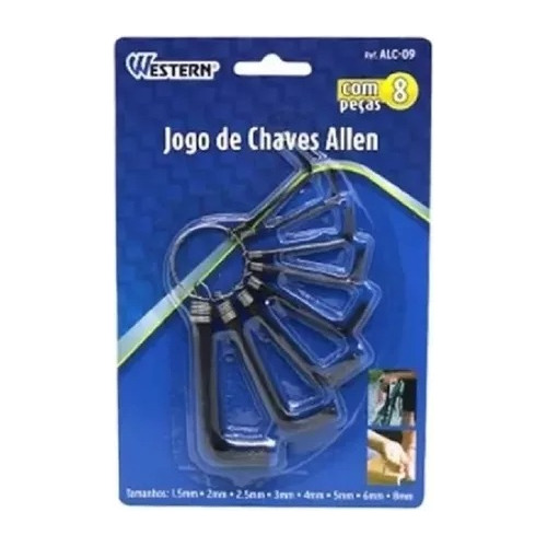 Jogo Chave Allen 1,5 A 8mm 8 Pecas Western Alc-09