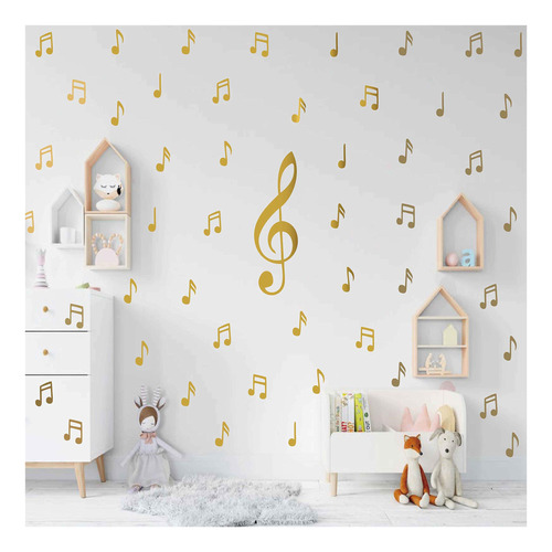 Adhesivo Para Decoracion Pared Diseño Note Musical Niño