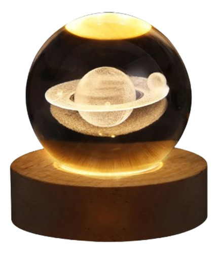 Lámpara De Noche Con Figura 3d Saturno (esfera Grande)