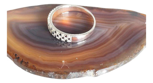 Anillo Plata 925 Diseño Cintillo Triple Circones Y Onix