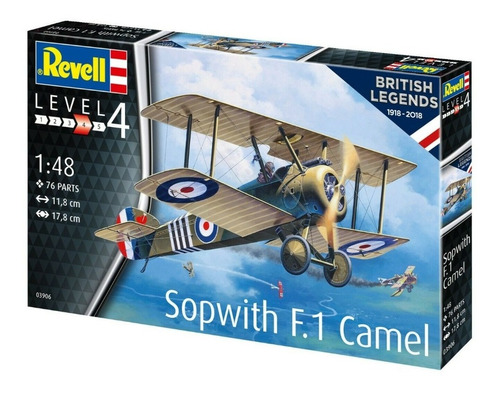 Avión Biplano Británico Sopwith F1 Camel Primera Guerra 1:48