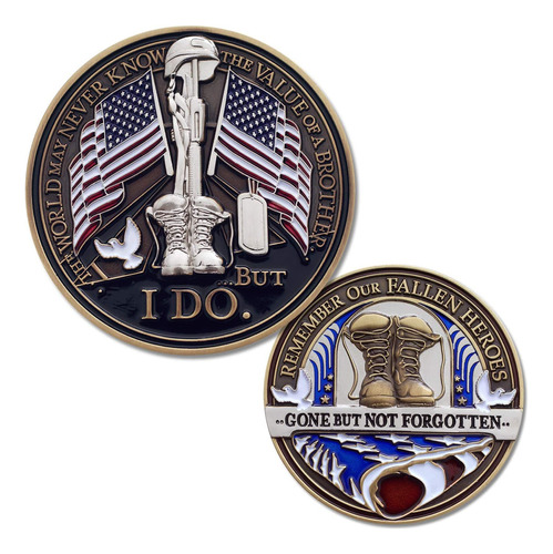 Fallen Hero Challenge Coin · Fallen Soldado Memorial Moneda