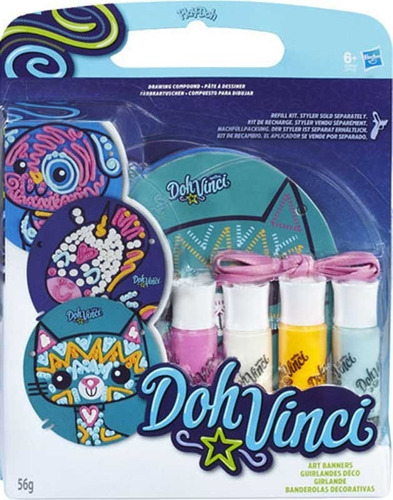 Imagen 1 de 2 de Play-doh Doh Vinci Decorativos Banderines Hasbro C0730 Edu