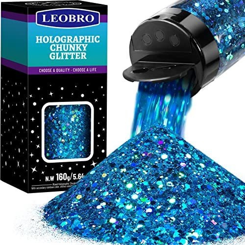 Glitter Grueso Escama 160g Azul Oceano Laser