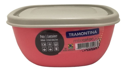 Tapers Tramontina Plástico Mix Color 600ml Cuadrados